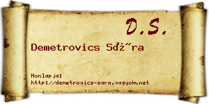 Demetrovics Sára névjegykártya