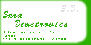 sara demetrovics business card