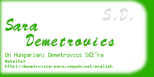 sara demetrovics business card